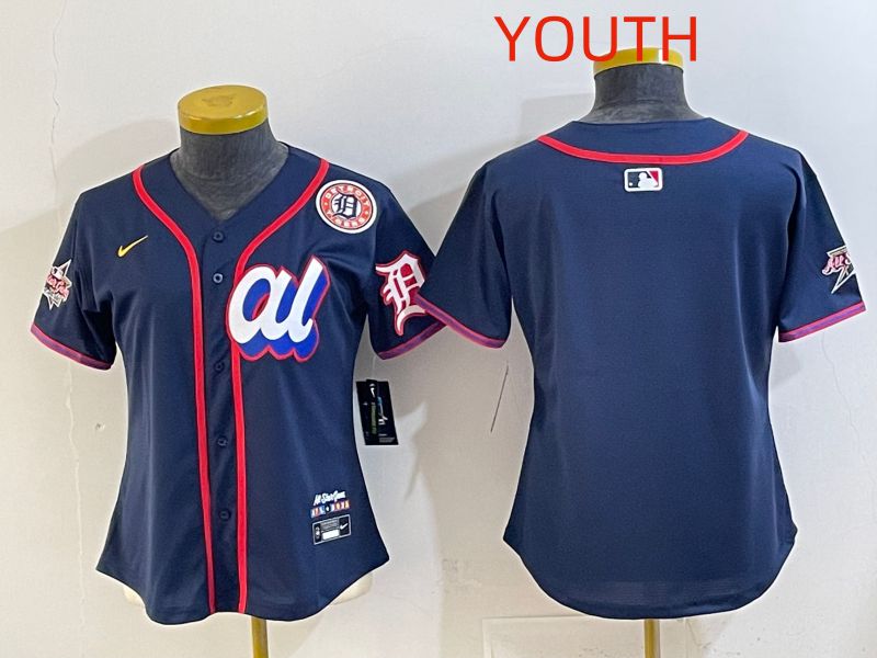 Youth 2025 Detroit Tigers Blank Drak Blue All star Nike MLB Jersey style 03